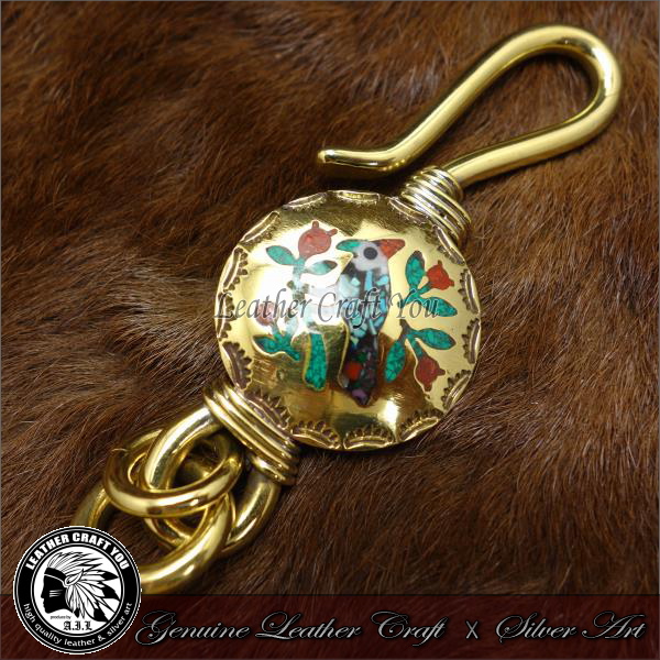 キーチェーン/キーホルダー/ウォレットチェーン/ブラス/真鍮/革財布/レザーウォレットと相性抜群/キーフック/長財布/bkey-369